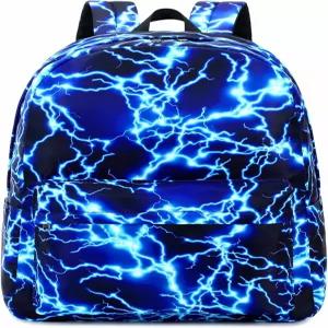 메자 보이 스쿨 백팩 초등학교 중학교 번개 책가방 노트북 청소년 방수 경량 17인치 (1-블루)