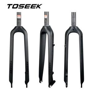 TOSEEK T800 탄소 섬유 포크 MTB 자전거 마운틴 프론트 26er 27.5er 디스크 브레이크 퀵 릴리스 9x100mm