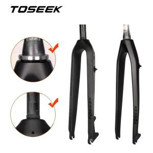 TOSEEK T800 탄소 섬유 자전거 마운틴 프론트 포크 MTB 26/27.5/29 인치 스티어링 튜브 스트레이트 또는 테