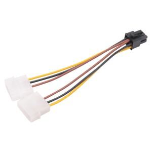 (구매자의 선호도)듀얼 4핀 Molex IDE - 6핀 PCI-E 그래픽 카드 전원 커넥터 케이블 어댑터