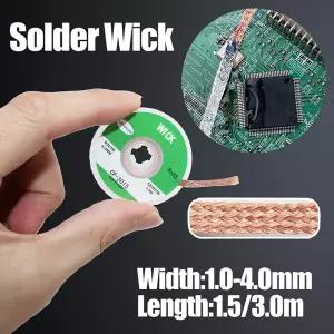 무연납 실납 납땜 와이어 디 솔더링 브레이드 구리 메쉬 1.5/2.0/2.5/3.0mm 용접 케이블 솔더 심지 주석 리