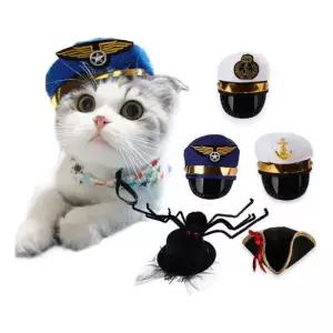 강아지 고양이 할로윈 모자 해적 파일럿 거미 세일러 고양이모자 고양이파일럿모자