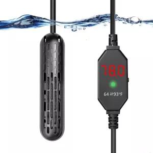 보호 커버가 있는 유키할루 소형 수족관 히터 25/50/100/150W 미니 어항 외부 컨트롤러 온도 조절 가능