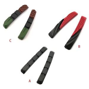 1쌍 산악 자전거 브레이크 패드 내구성 MTB 도로 사이클링 V 자형 제동 홀더 신발 블록