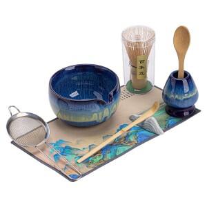 야오 비안 말차 거품기 스탠드 다도 그릇 대나무 그라인더 브러쉬 차 도구 홀더 용품 티웨어