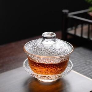 내열성 투명 유리 Gaiwan 덮여 그릇 차 컵 Kongfu Teaset  견고한 미끄럼 방지