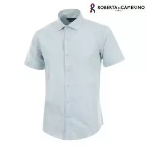 [하프클럽/로베르타 디 까메리노]TC 카치온 슬림핏 민트 반소매 셔츠 RM2-452-6