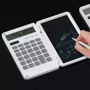 클레버 전자패드 계산기 화이트 접이식 필기 메모패드