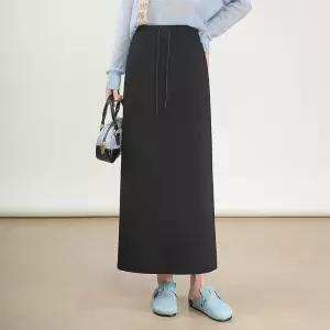 손오공 치마 여성 롱 가을 캐주얼 스트링 트임 원턱 데일리룩 힙업 밴딩 H라인 슬림핏 KUK3