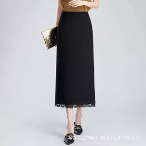 손오공 여성 치마 오피스룩 롱 데일리룩 H라인 레이스 일자 슬림핏 봄여름 트임 원턱 KUK1