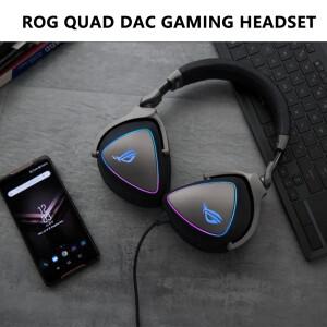 ASUS RGB 쿼드-DAC 게이밍 헤드셋 7.1 채널 USB 오버이어 헤드폰 PC PS4 PS5 Xbox One 소음 차단 소프트 이