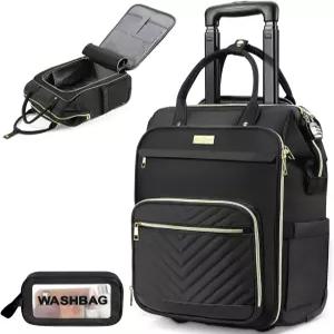 여성용 스타 클라우드 롤링 백팩 바퀴 달린 듀얼 오프닝 캐리 잠금 장치가 노트북 USB 및 타입-C 충전