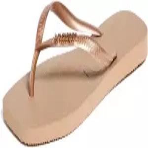 하바이아나스 여성용 슬림 스퀘어 로고 팝업 플립 플랍