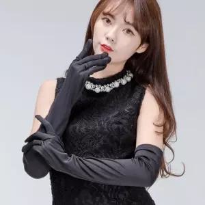 파티쇼 파티 55cm 공단 의상소품 생일 드레스 블랙 롱장갑 FWFFL0S120