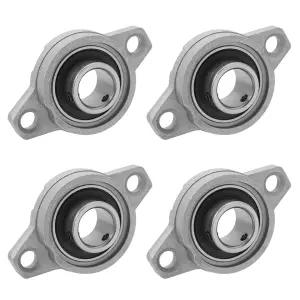 장착 플랜지 블록 베어링 자동 정렬 4Pcs 마름모 아연 합금 샤프트 지지대 베개 베어링(15mm ID)