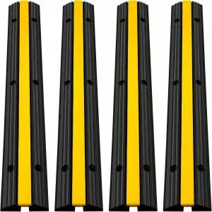 해피바이 1채널 고무 케이블 프로텍터 4팩 램프 헤비 듀티 18000Lbs 적재 용량 와이어 코드 커버 속도 범프