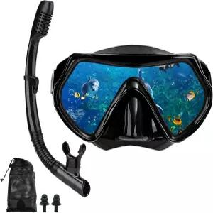 스노클링 장비 드라이 스노클 마스크 세트 스쿠버 다이빙 김서림 방지 수영 패키지