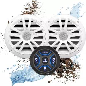 BOSS 오디오 시스템 MG150W.6 마린 보트 스테레오 사운드 스피커 패키지 - 내장 2개의 채널 앰프 헤드 유닛