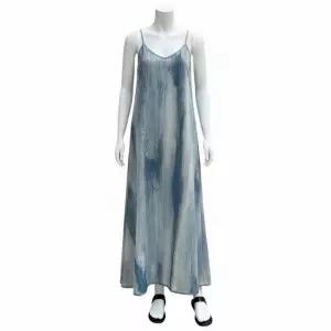 오너클랜 잉크 나염 그라데이션 여름 롱 끈원피스 나시원피스