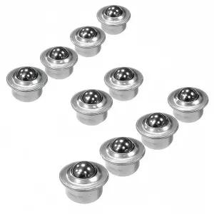 컨베이어 롤러 스탠드 변속 시스템용 강티어 5/8인치 볼 이송 장치 10Pcs 금속 적재 용량 55lbs 1인치 디아