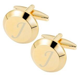 GWD 남성용 커프스 단추 스테인리스 스틸 골든 이니셜 링크 알파벳 문자 A-Z 신랑 아버지 선물