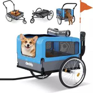 데클리 4in1 - 캐리어 자전거 부드러운 트레일러 부착 반려동물 88파운드 견인 카트 반려견 및 위한 최대