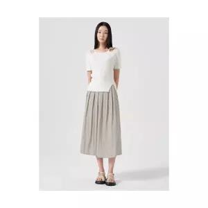 매장정품 에잇세컨즈 8SECONDS 뒷밴딩 플리츠 스커트 베이지 (354627MB1A) 354627MB1A 629449