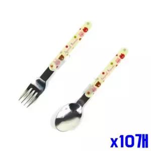 엘로우 캐릭터 어린이 숟가락 포크세트 x10개 스푼