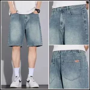 슬램덩크 남자 바지 데님 캐주얼 오피스룩 반바지 청반바지 스트레이트 스판 5부 HO1