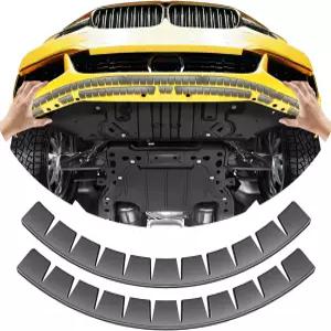 UOUSIDSK 전면 범퍼 스크랩 가드 2팩 자동차 유니버설 블랙 립 언더 또는 방지 DIY 보호대 하부 스포츠카