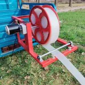 전동 정 릴 트랙터 비닐 폐비닐 및 호스 역 수거기 12V 전기 부직포 농사