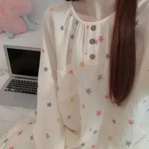 윈터솔져 봄 캐주얼 거즈 잠옷세트 순면 오렌지 이중 커플 하트 잠옷 KUK1