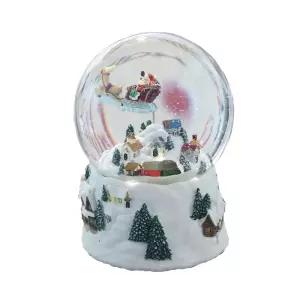 크리스마스 오르골 스노우볼 LED 장식 산타 워터볼 소품 마을 빈티지 크리스탈 회전목마