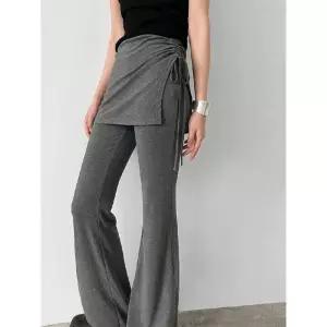 솜브레로스 여자 여름 바지 배기 핏 팬츠 아줌마 캐주얼 페이크 하이웨스트 슬림 DOS2