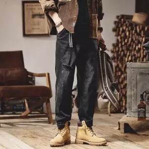 토르 남자 캐주얼 트렌드 와이드 청바지 디스트로이드 봄여름 스판 OPH1