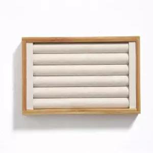 카워드 대나무 링 디스플레이 홀더 보석 보관 트레이 정리함 홈 데스크 또는 상점 판매 쇼용