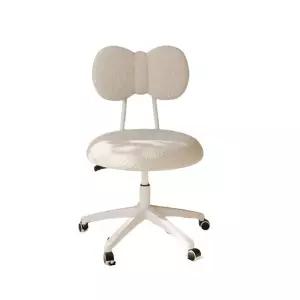 베이비 리본 핑크 양털 등받이 화장대의자 스툴