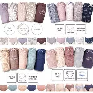 [하프클럽/제이투와이]편한 순면100  모닝 여성맥시 할머니 요일팬티 5매입