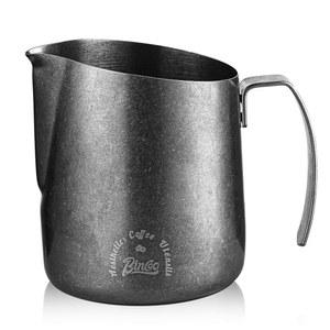 Bincoo 우유 거품기 피처 750ml(25온스) - 스테인리스 스틸 바리스타 거품 컵 아이스 크리스탈 디자인 커피 머신, 라떼 아트 전문 에스프레소 및 카푸치노 액세서리