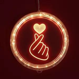 창문 벽장식 3D 하트 뽕뽕 아크릴전구 크리스마스 캠핑 트리조명 모양