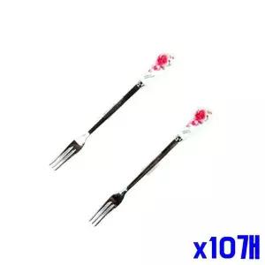 과일포크 2P 빨간장미 티포크 손님용포크 x10개