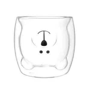 해피 베어 티글라스 홈카페 내열유리컵 주스 아이스커피 콜드워터 맥주