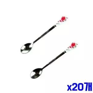 x20개 빨간장미 티스푼 2P 과일스푼 손님용스푼