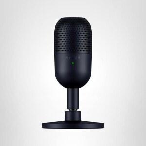 [미국배송] 레이저 세이렌 V3 미니 USB 마이크: 콘덴서 마이크 - 슈퍼카디오이드 픽업 패턴 LED 표시등이 있는 탭 투 뮤트 센서 쇼크 업소버 울트라 컴팩트 PC 디스코드 OBS 스튜디오 XSPLIT 블랙
