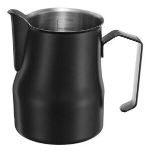 uxcell 우유 거품 피처, 500ml(17온스) 스테인리스 스틸 거품기 컵, 스팀 피처 라떼 아트 카푸치노 커피 에스프레소 액세서리, 블랙