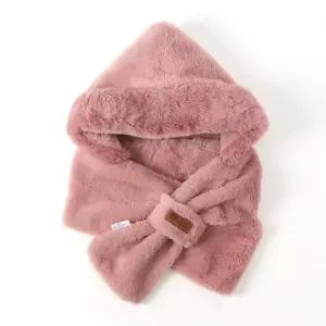 공원나들이 겨울코디 핑크색 후드머플러 눈썰매장 롱 방한모자 아이템