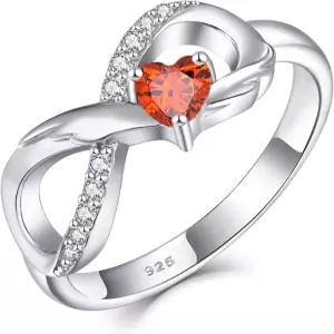 스타체니 인피니티 프로미스 링 925 스털링 실버 엔젤 윙스 하트 5-10 사이즈 여성용