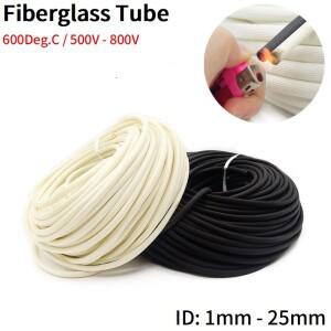 1/5M 섬유유리 소매 1 ~ 35mm 고온 화학 꼰 유리 섬유 슬리브 케이블 파이프 HTG 와이어 랩 Glassfiber 튜
