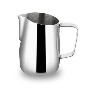 watchget 우유 거품 피처 15온스 /450ml 스테인리스 스틸 에스프레소 스팀 거품기 컵 카푸치노 라떼 아트 커피 머신 액세서리 저그, 실버