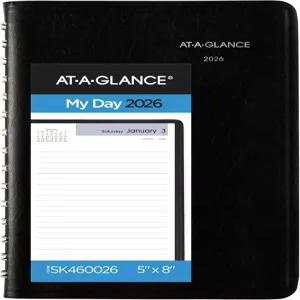 AT-A-GLANCE 2026 플래너 데일리 오픈 스케줄링 5인치 x 8인치 스몰 데이마인드 블랙 (SK460026)